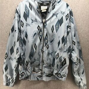 Stylish Blue Patterned Women's Puffer Jacket